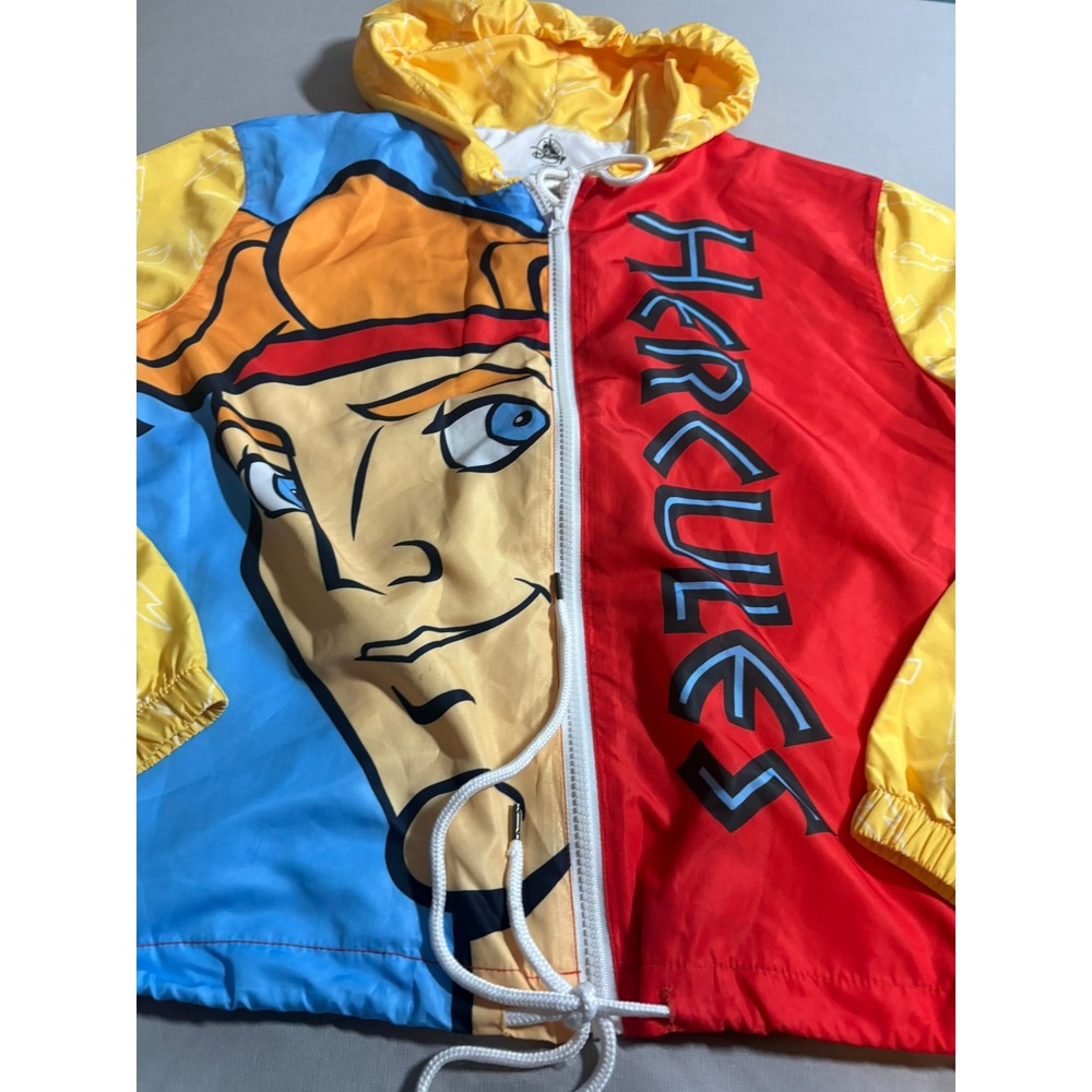 Disney Hercules Windbreaker Jacket Size M Multi Color Pegasus Graphic Full Zip - Picture 5 of 8